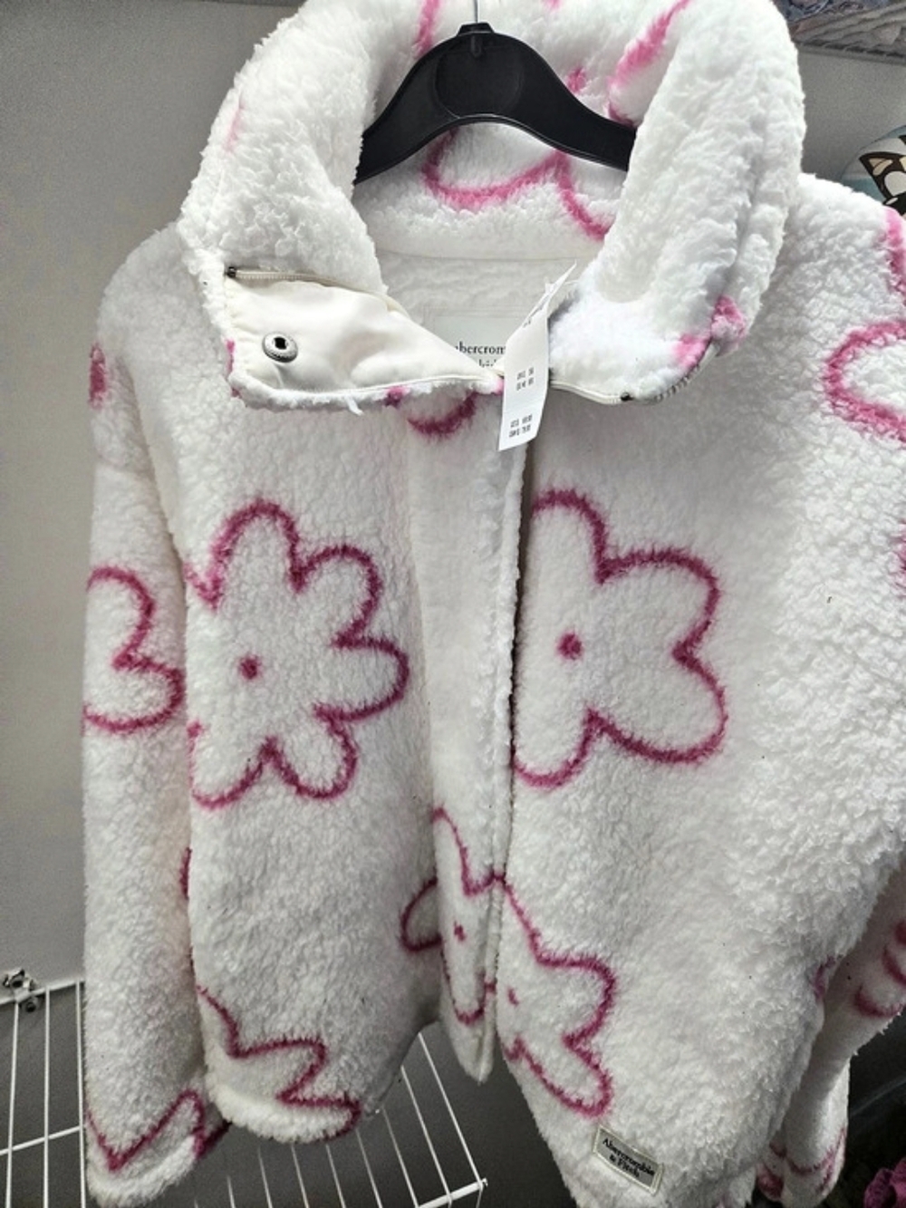 Abercrombie Kids Girls Floral Jacket White & Pink Size 15-16